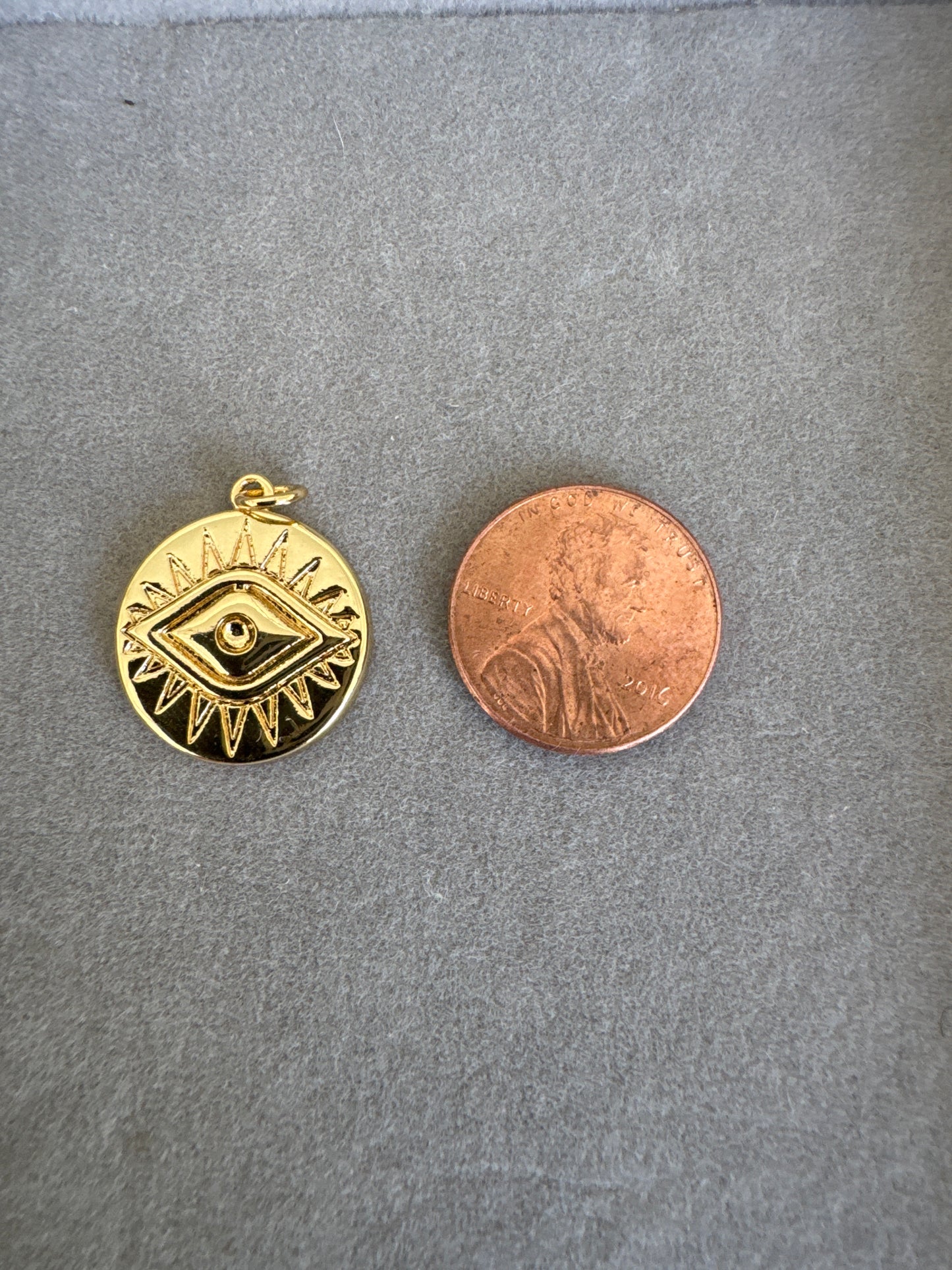 Gold Evil Eye Coin Charm