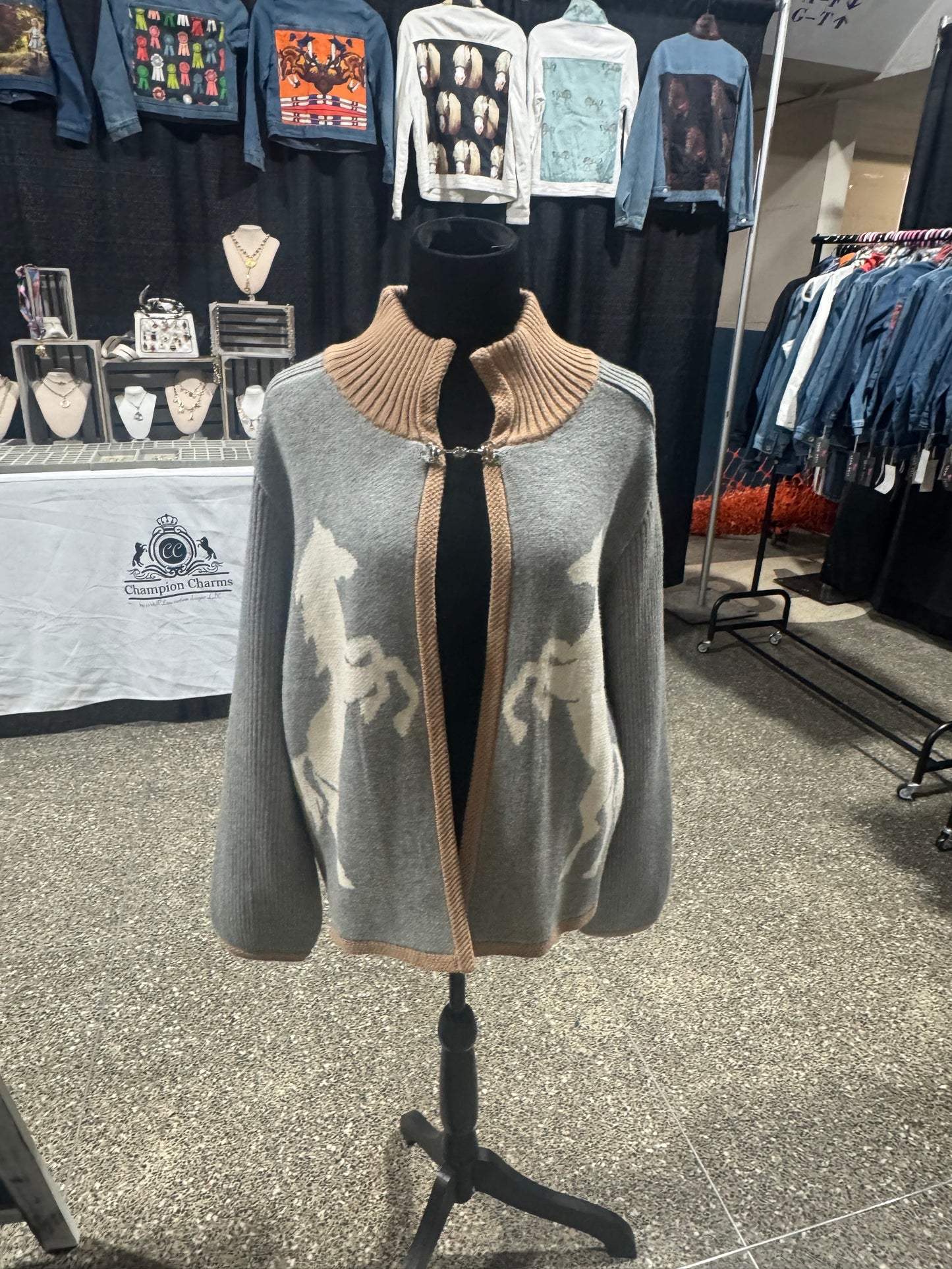 Black/Brown and Grey/Brown Bit Horse Sweater