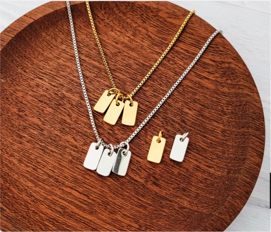 3 Charm Engraveable Necklace