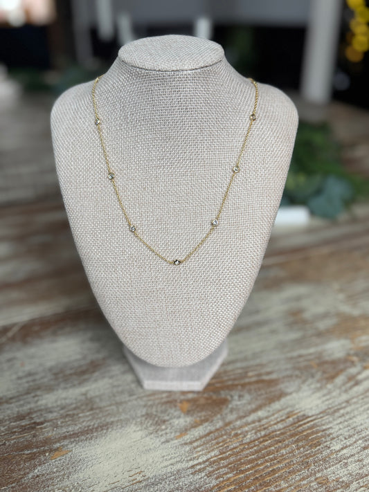 Spaced Crystal Necklace