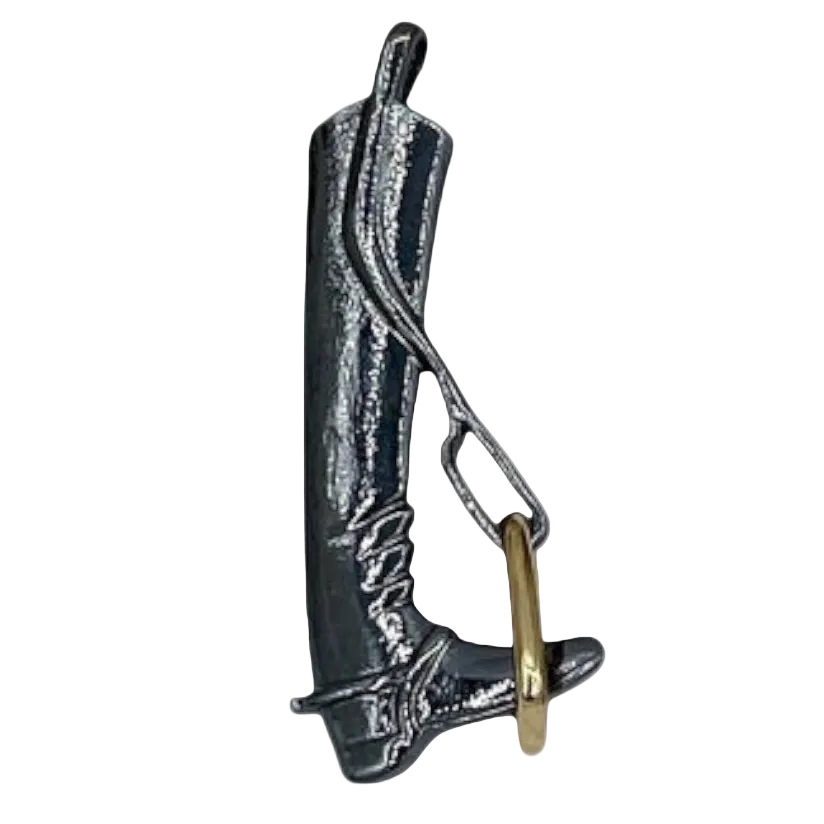 English Riding Boot Charm -Gunmetal