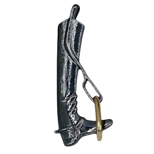 English Riding Boot Charm -Gunmetal