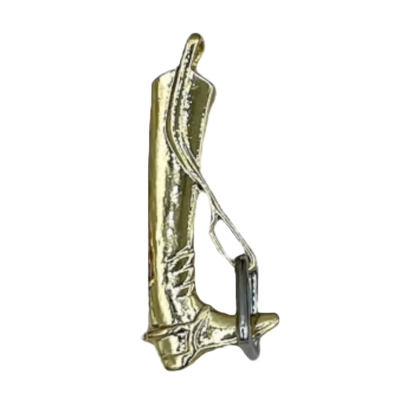 English Riding Boot Charm -Silver and Gold