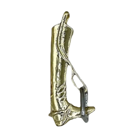 English Riding Boot Charm -Silver and Gold