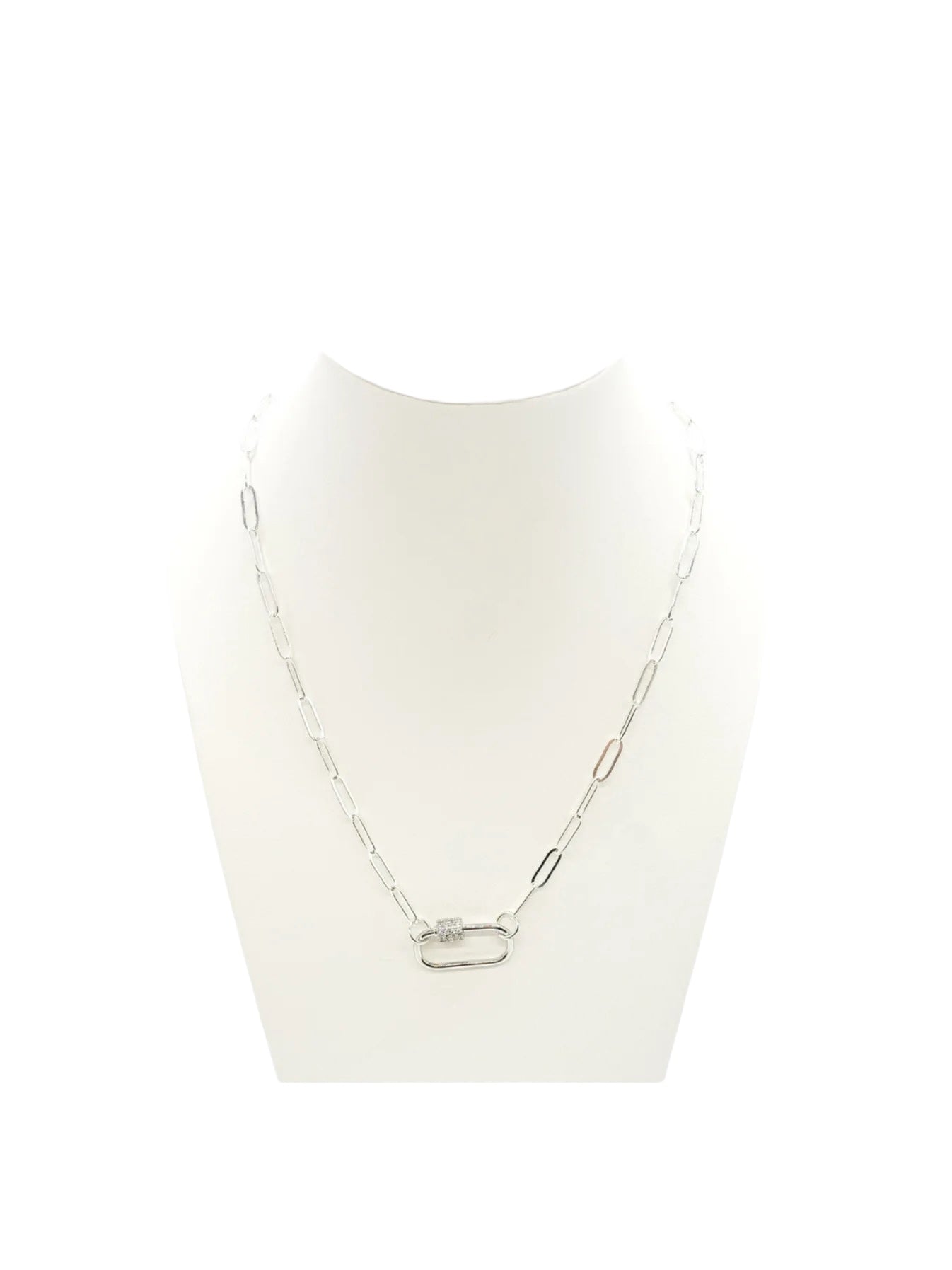 Silver Lexington Necklace with Carabiner