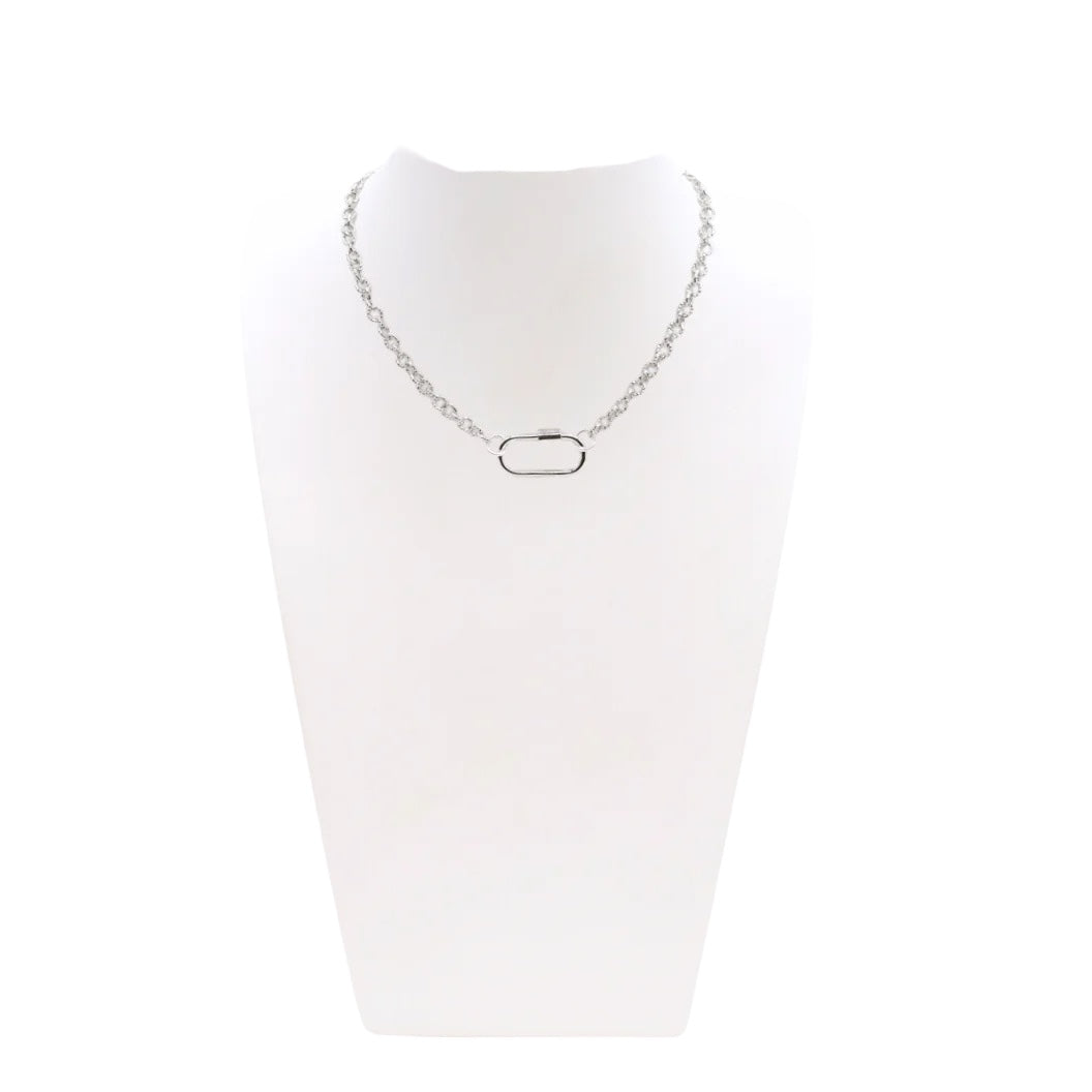 Silver Wellington Necklace with Lock