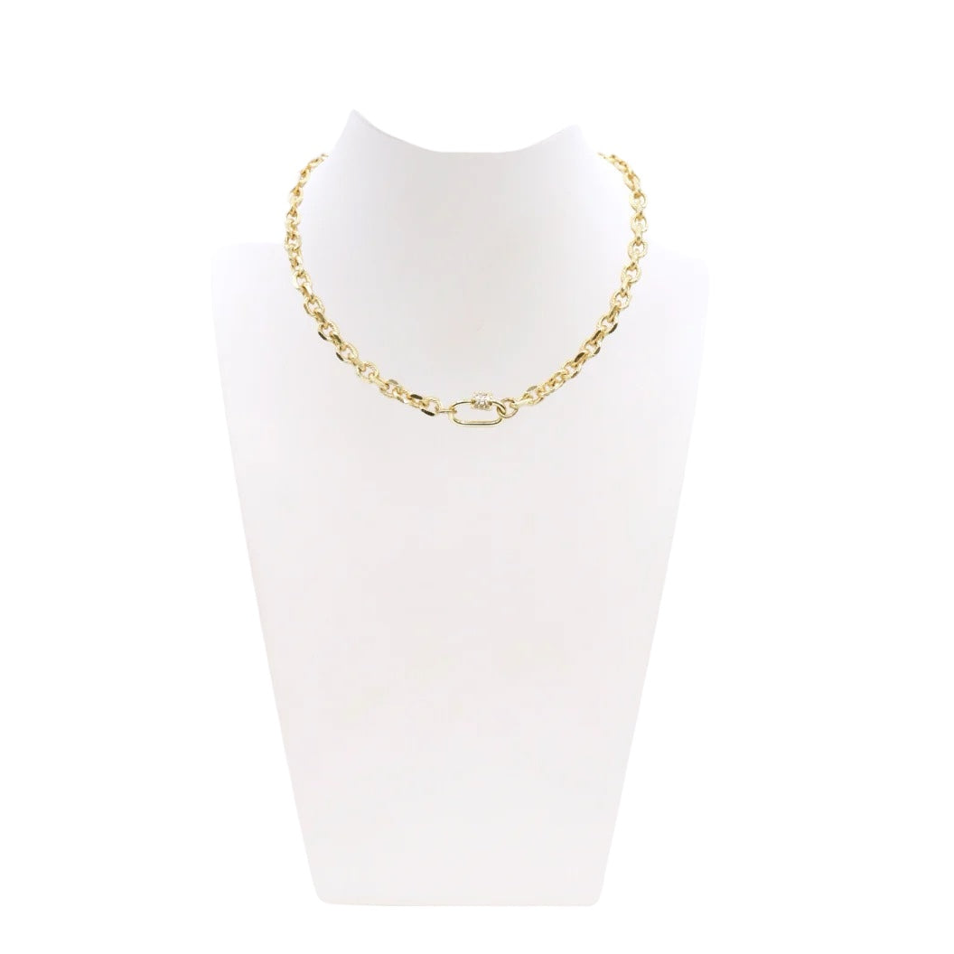 Gold Venice with Small lock necklace