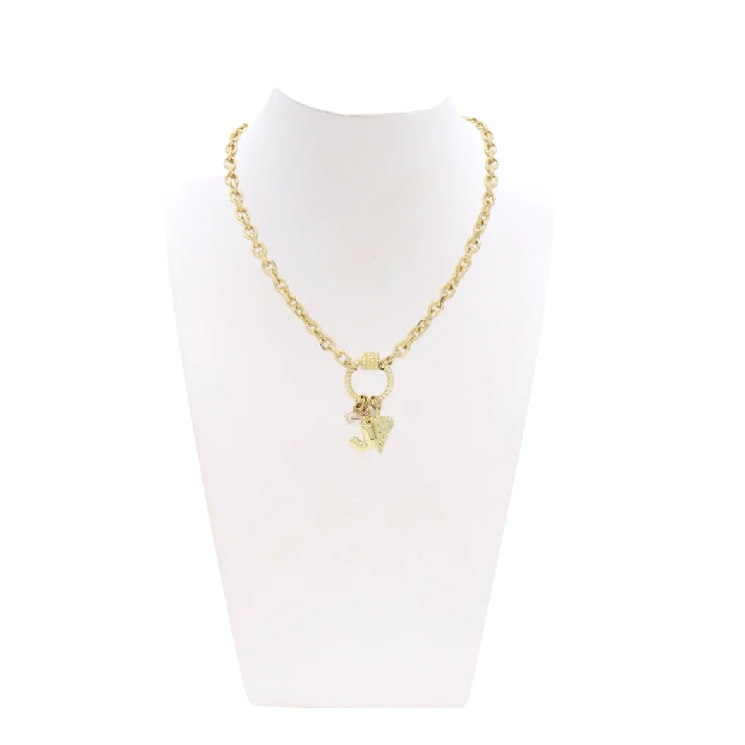 Gold Venice with Round Lock Necklace