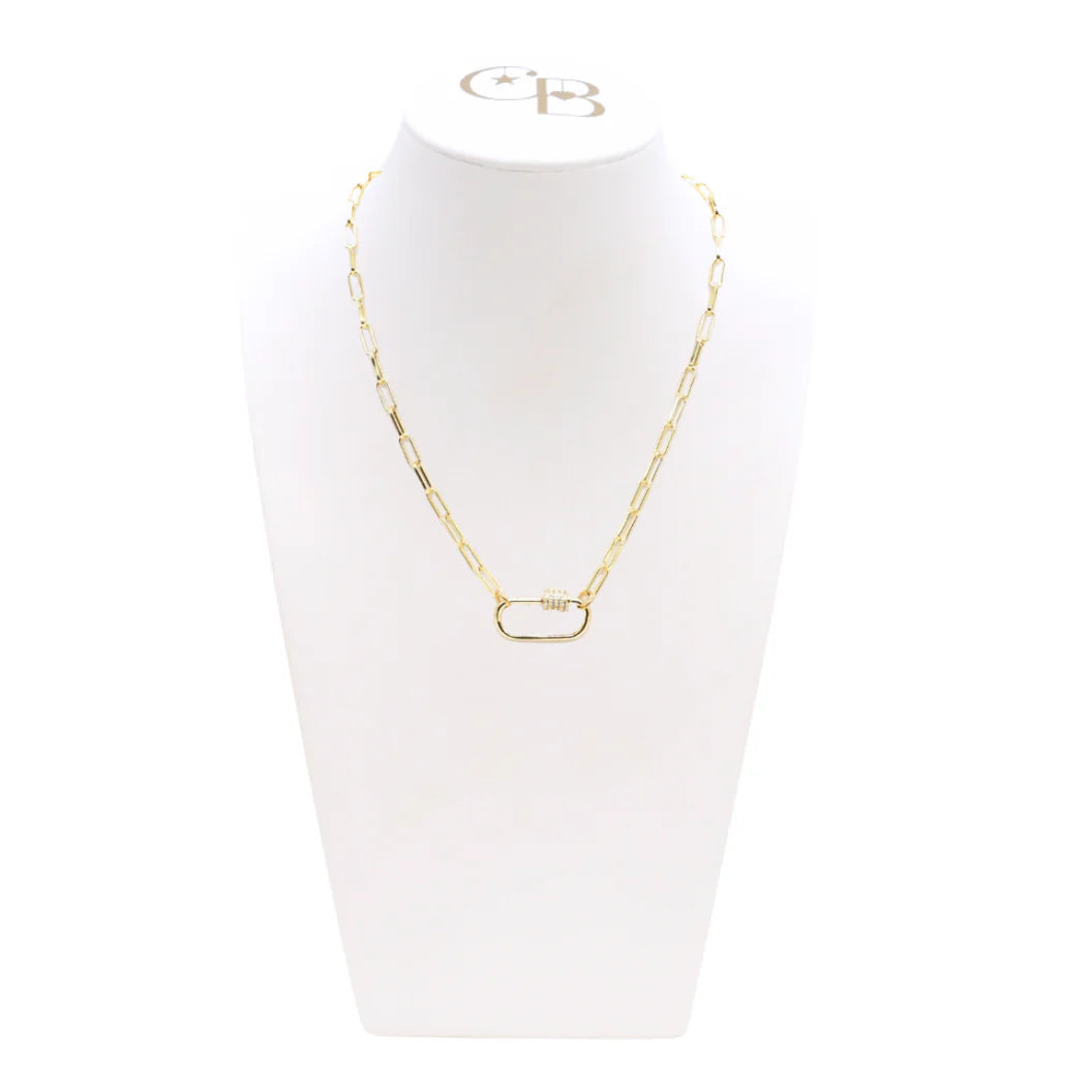 Gold Lexington Necklace with Large Carabiner