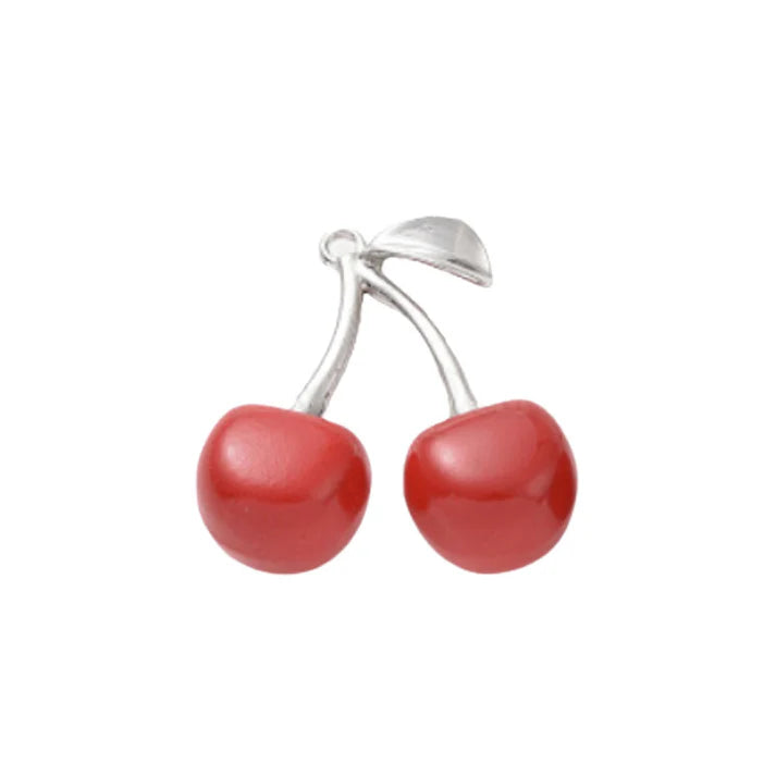 Silver Cherry Bomb Purse Charm