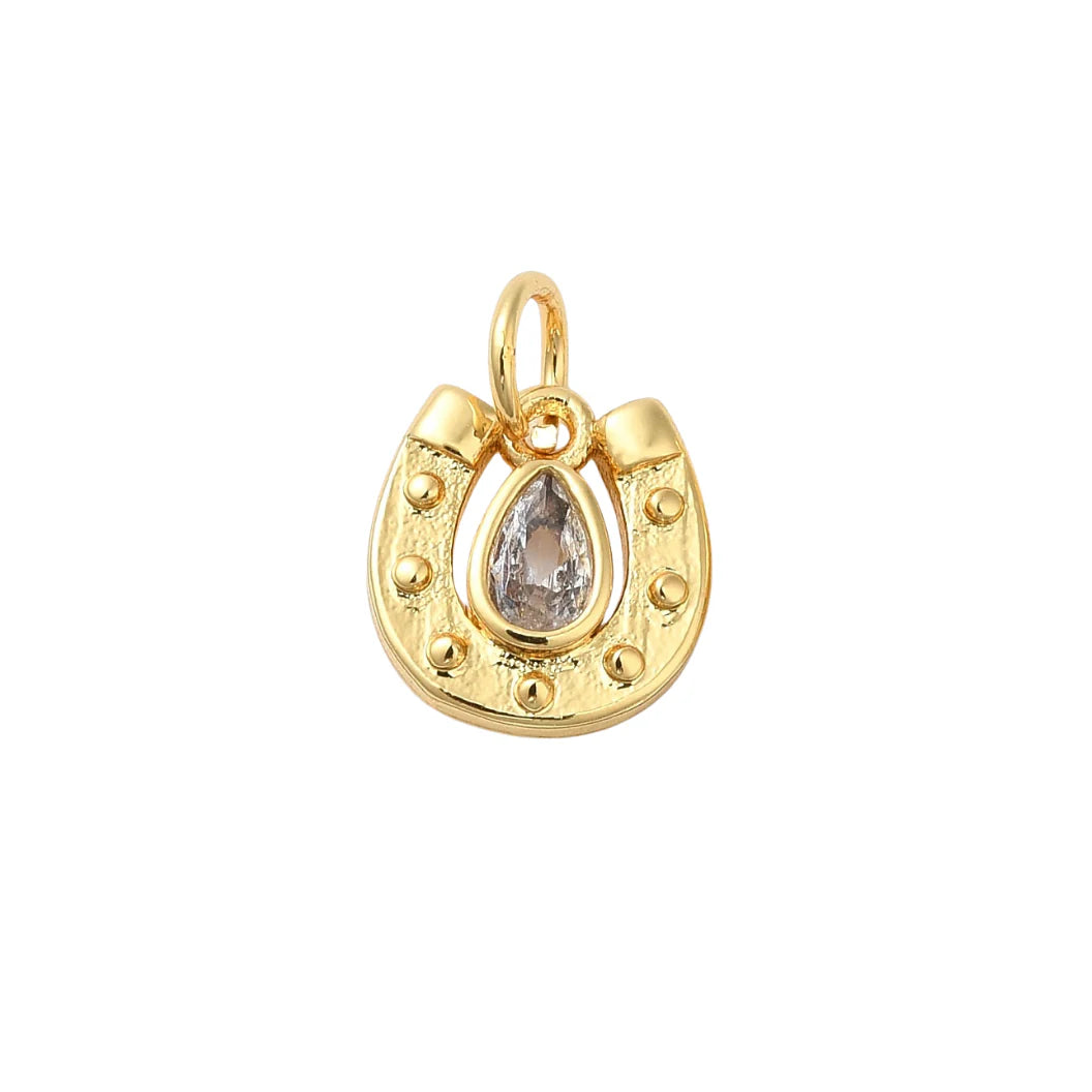 Gold Diamond in the Hoof Charm