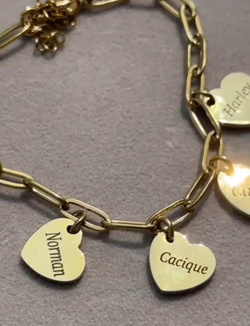 Engraveable Heart Paperclip Bracelet