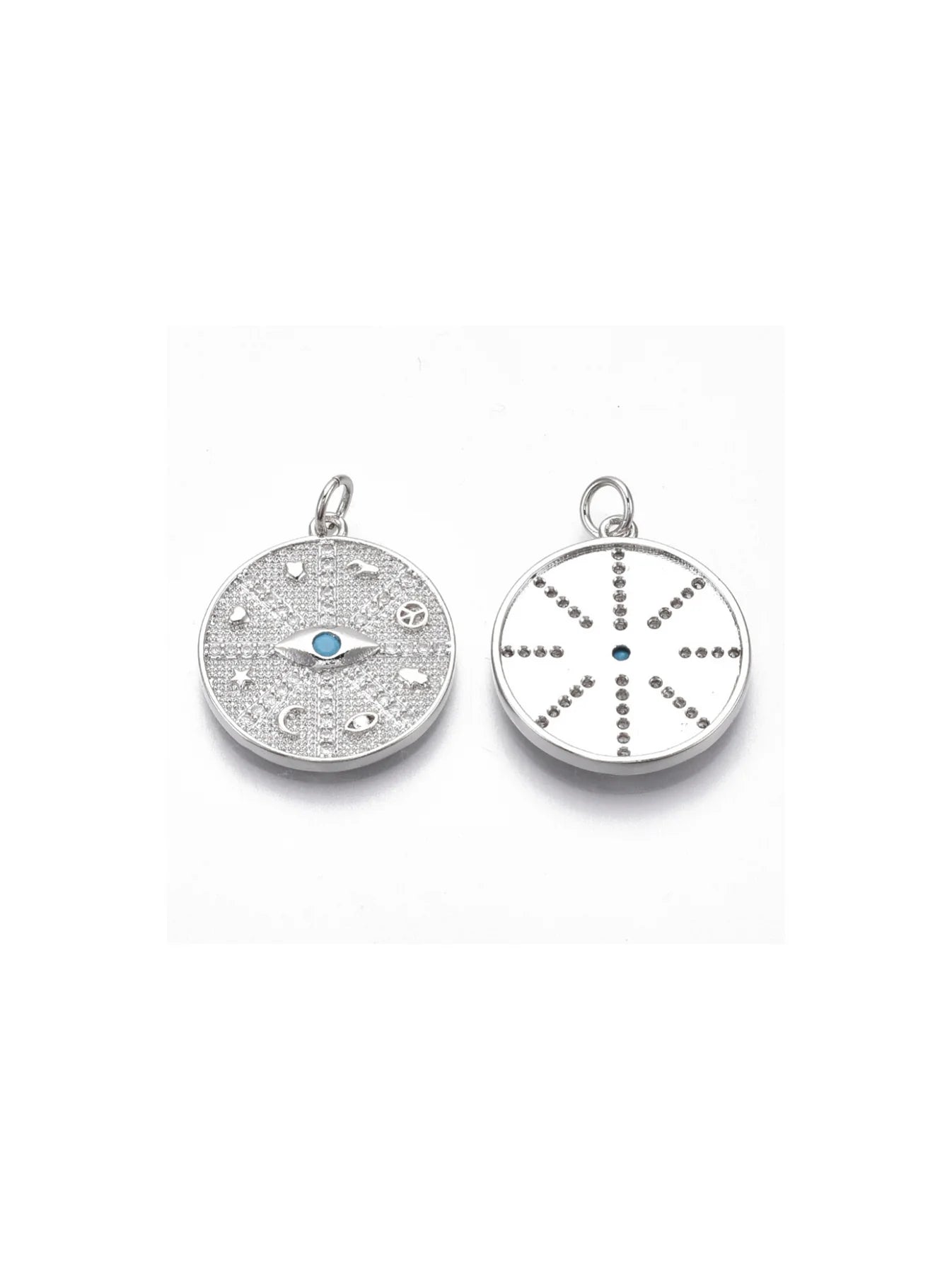 Silver Evil Eye Disk