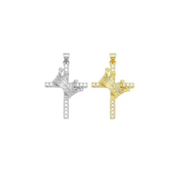 Cross and Crown Charm