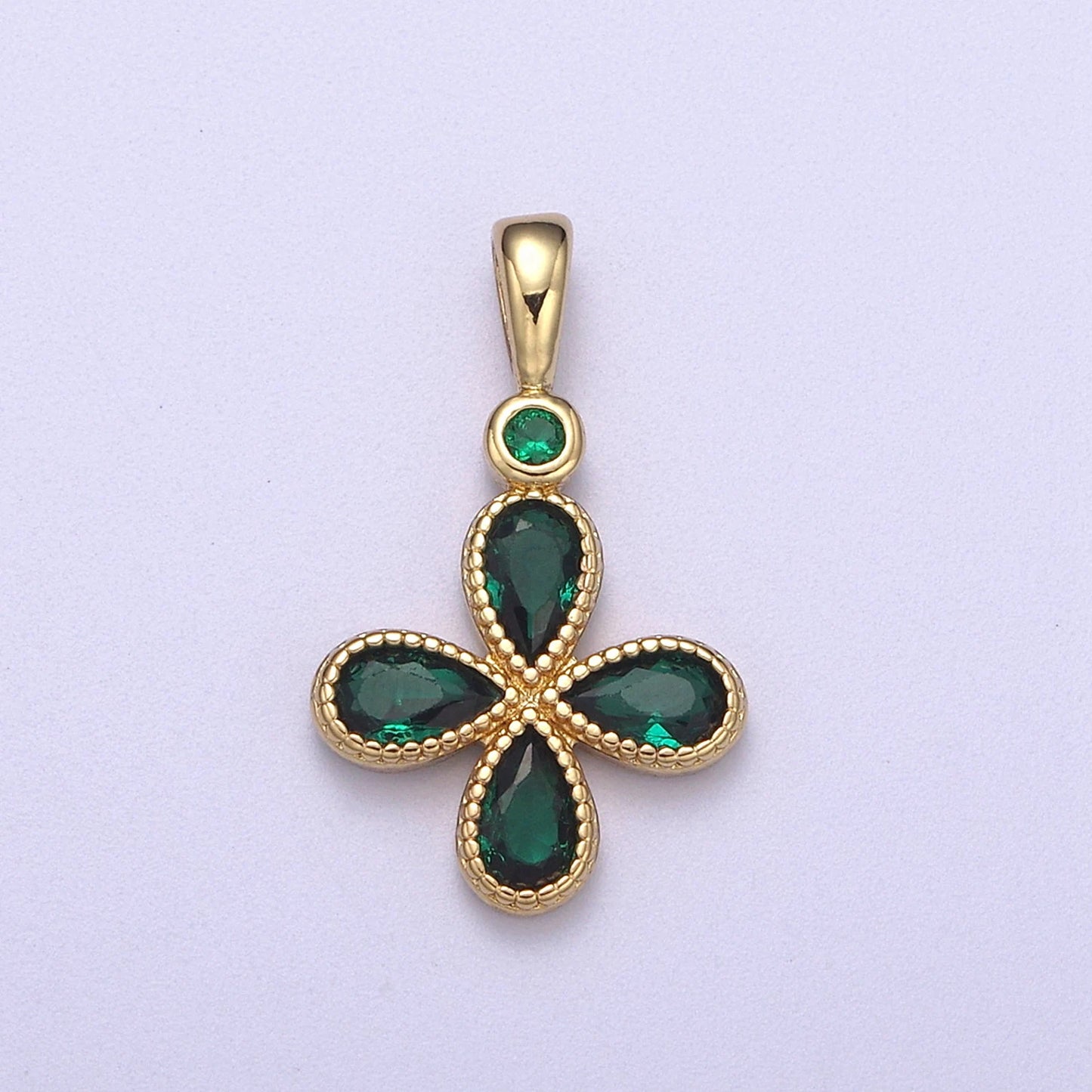 Gold Clear and Green Clovers