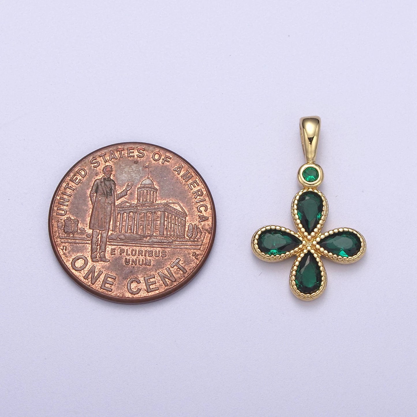 Gold Clear and Green Clovers