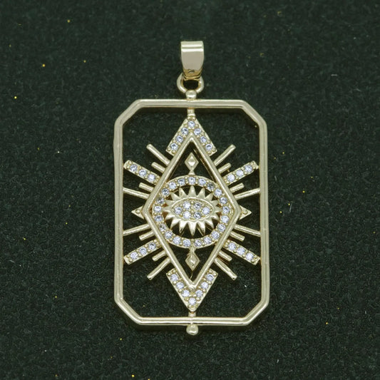 Gold and Crystal Evil Eye