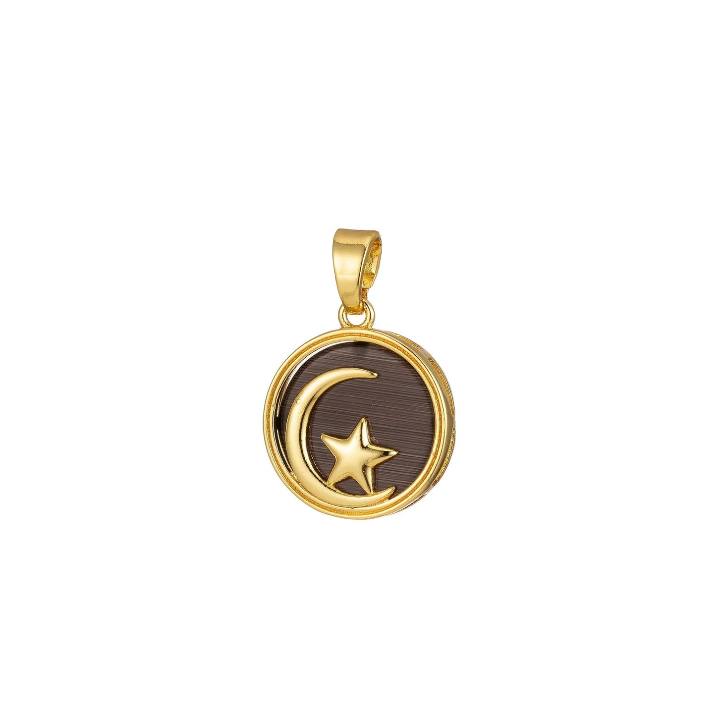 Gold Moon and Star Pendent