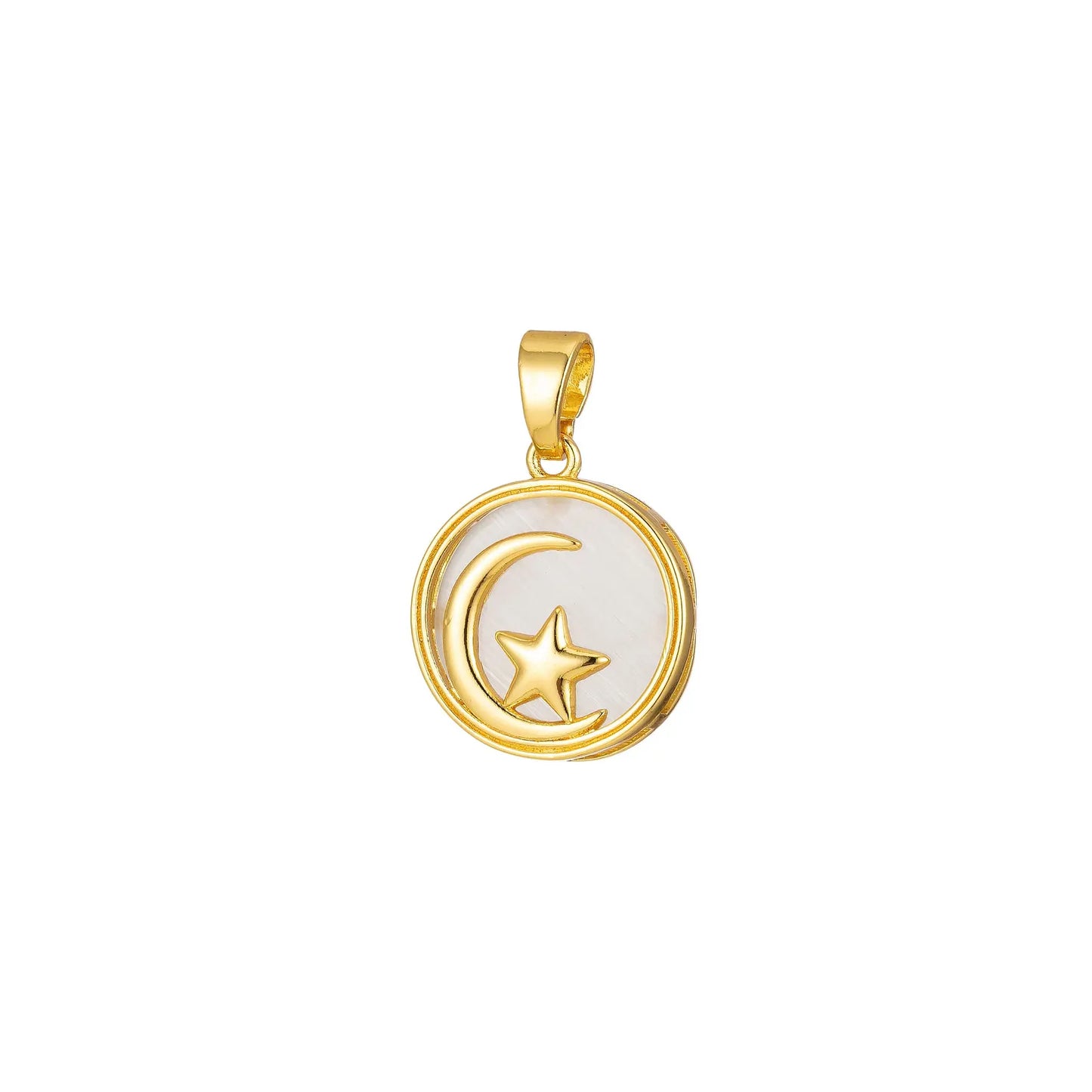 Gold Moon and Star Pendent