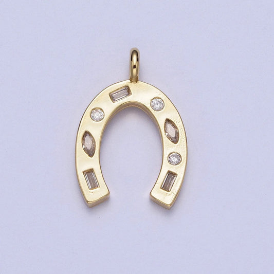 Gold Plated Horseshoe with Neutral Gems