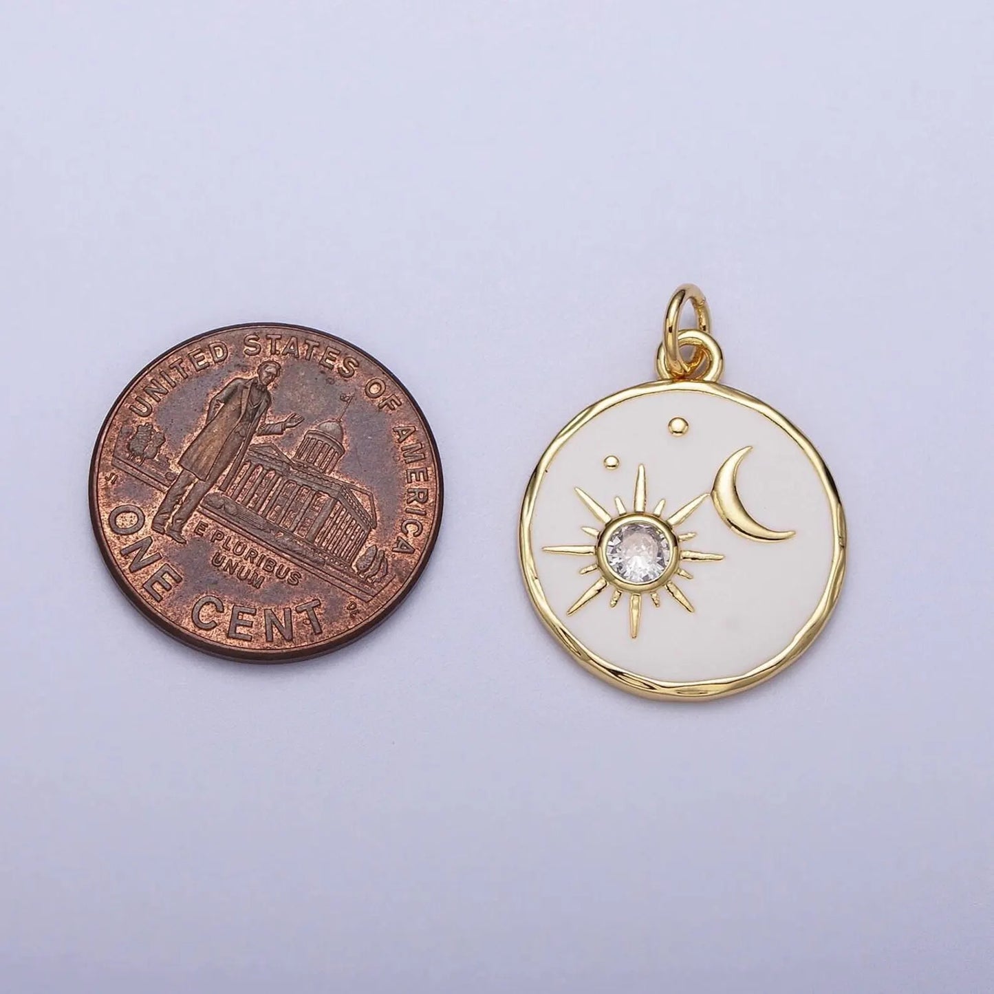 Gold Sun and Moon Coin Pendent