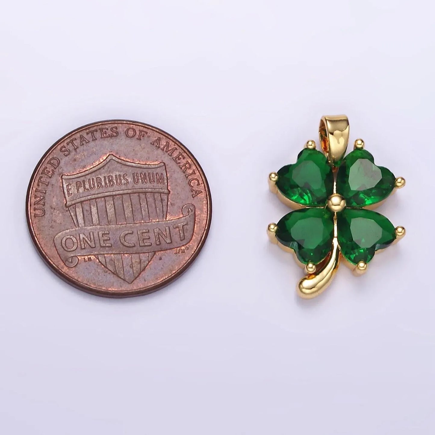 Gold Dark Green Four Leaf Clover lol