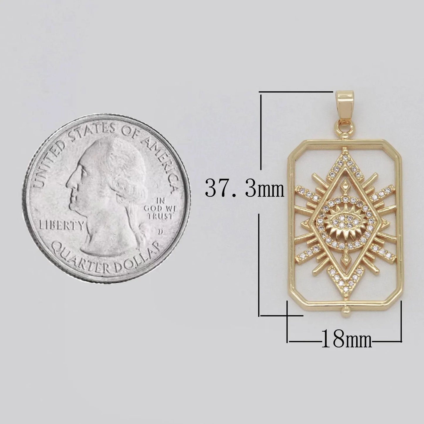 Gold and Crystal Evil Eye