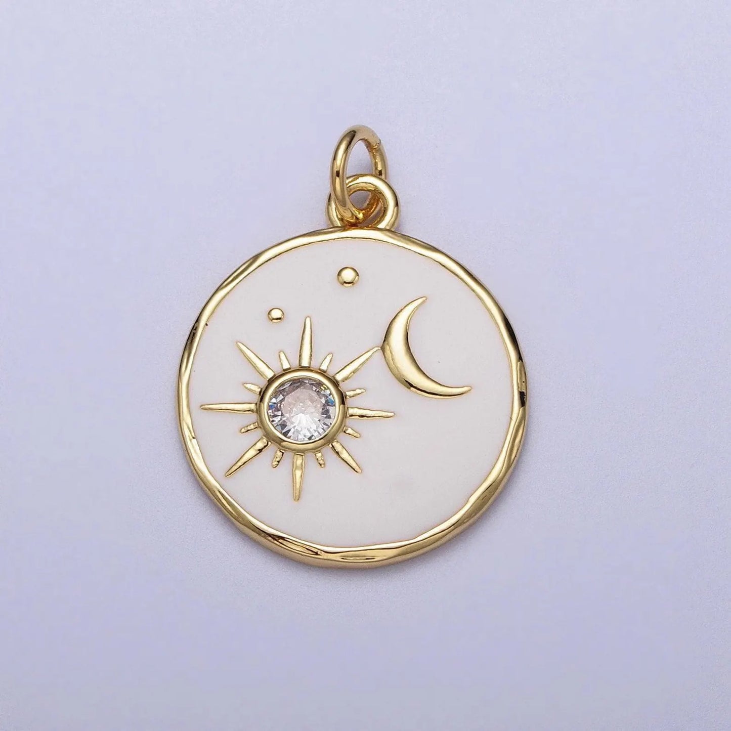 Gold Sun and Moon Coin Pendent