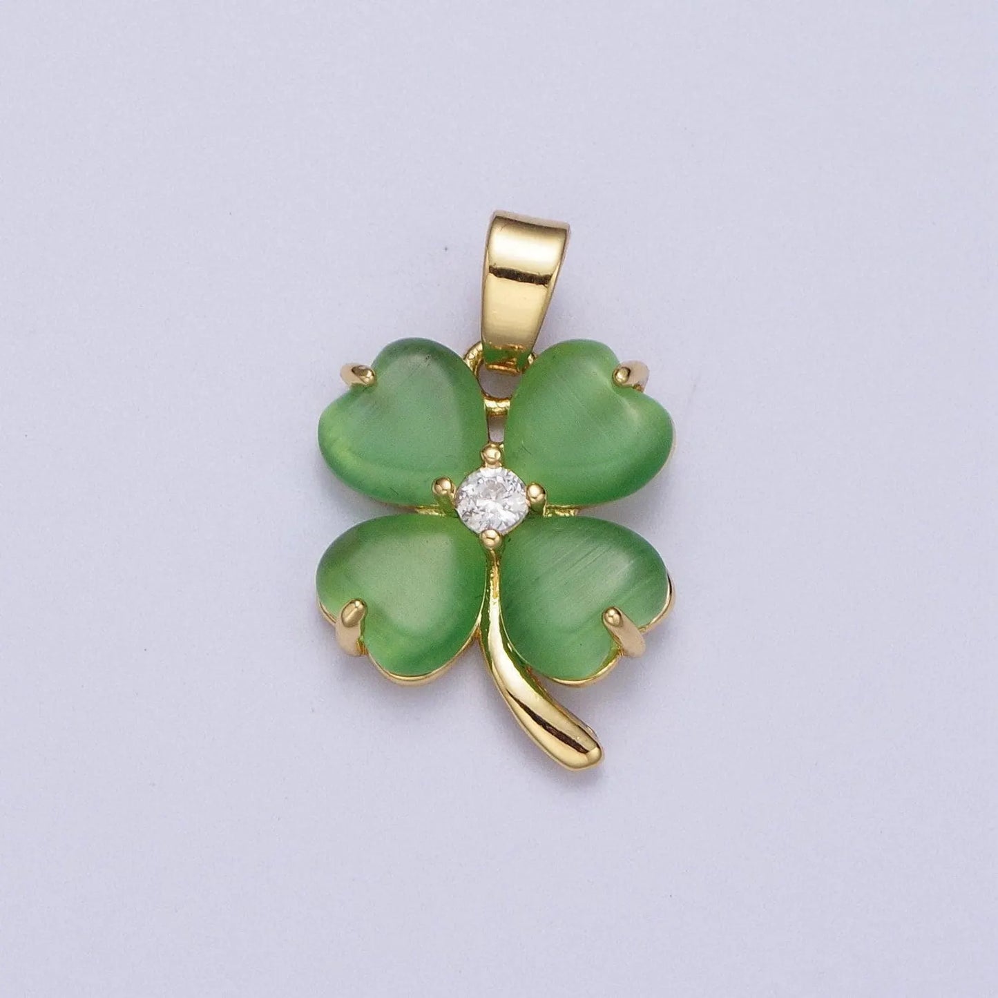 Gold Jeweled Four Leaf Clover