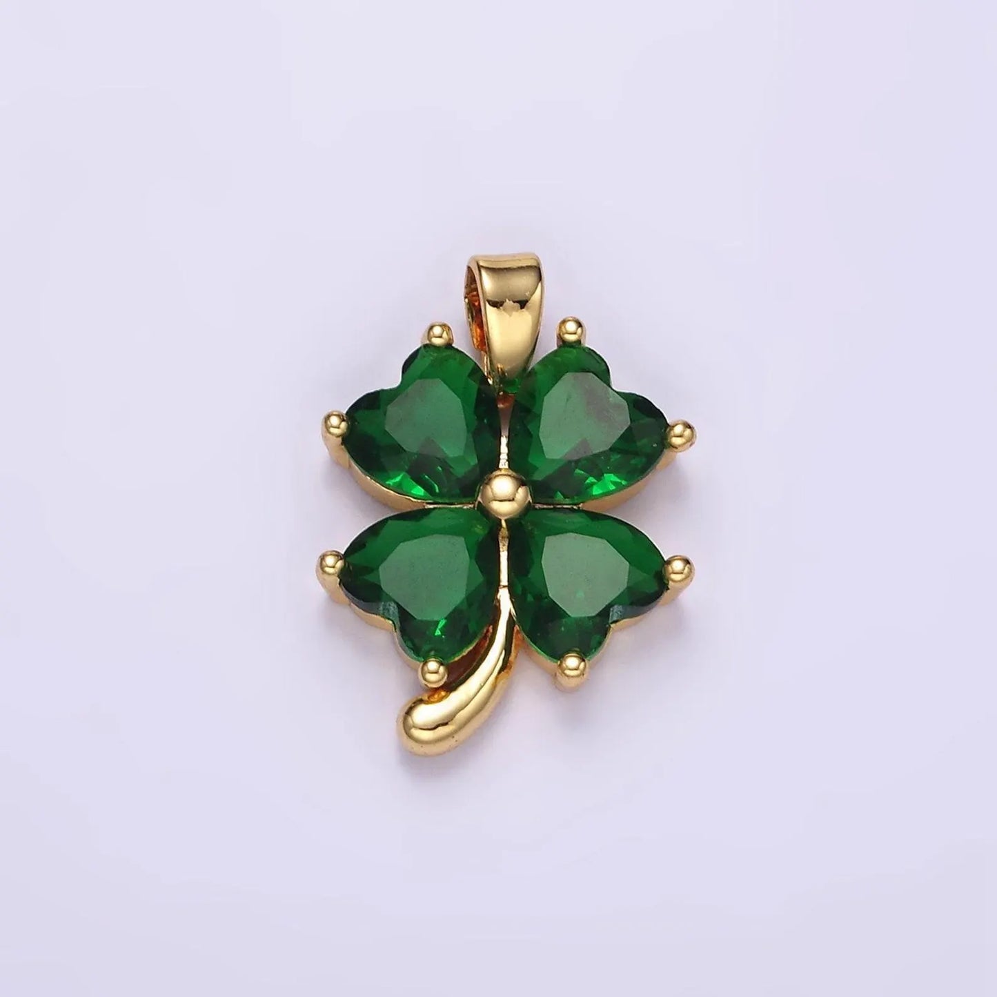 Gold Dark Green Four Leaf Clover lol
