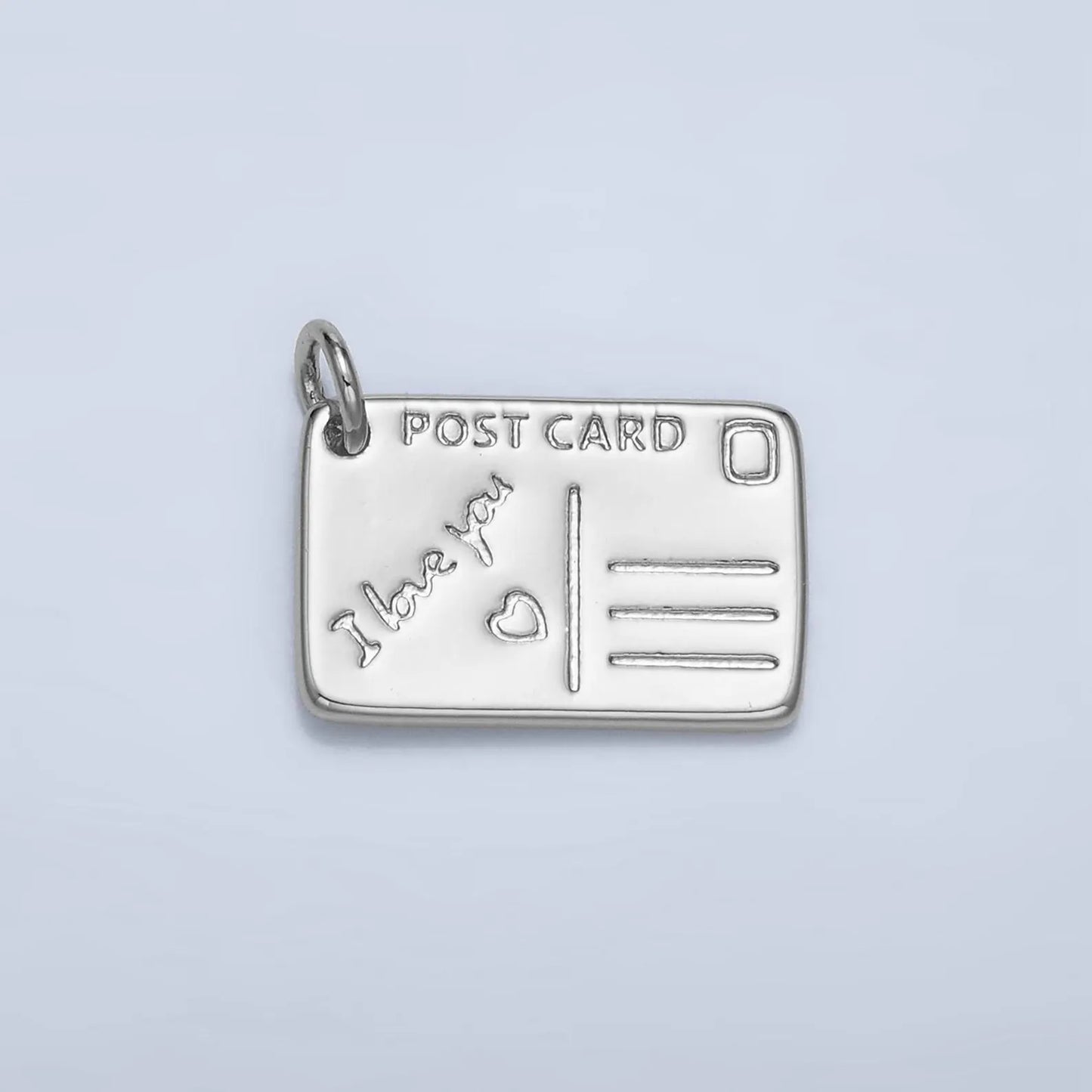 Silver Post Card Charm