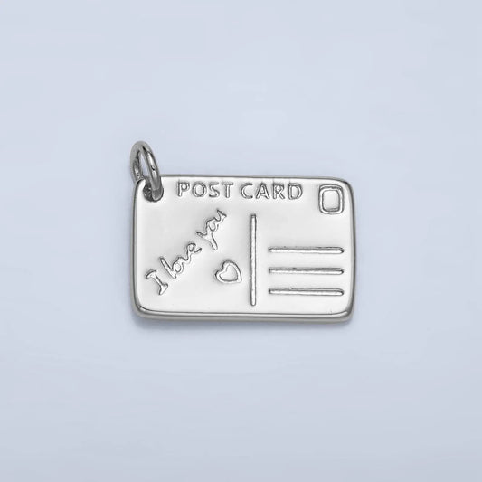 Silver Post Card Charm