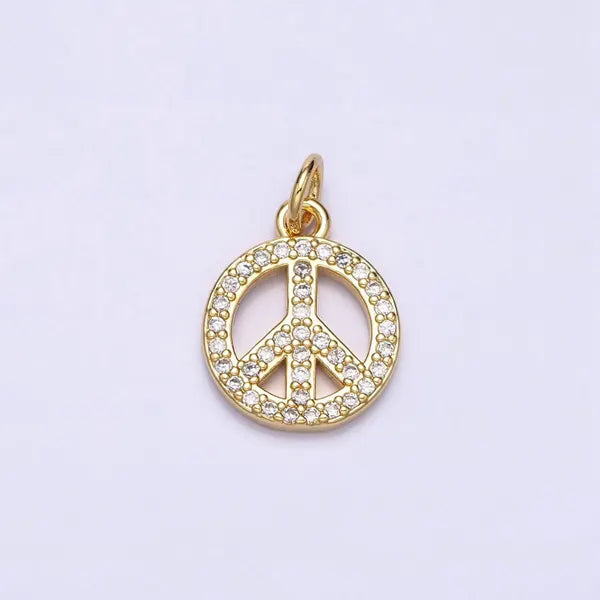 Gold Peace Sign Charm