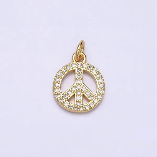 Gold Peace Sign Charm