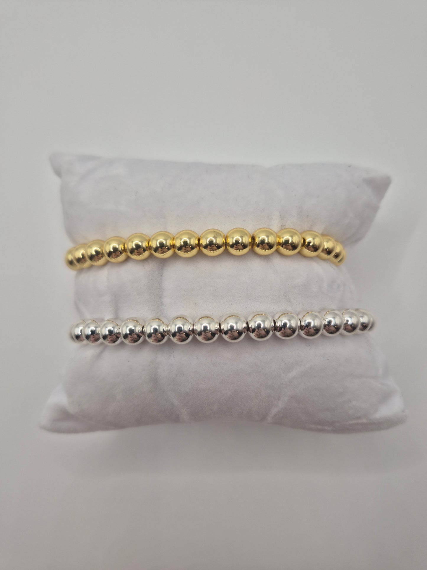 Medium Gold and Silver Beaded Bracelets