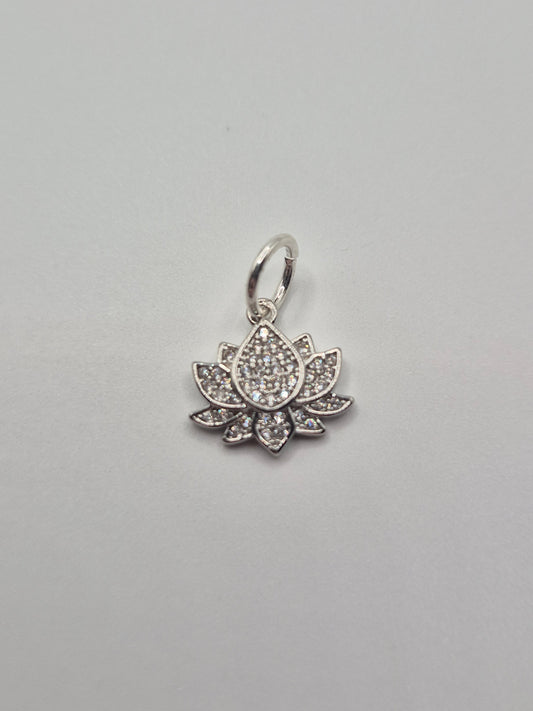 Silver Lotus Charm