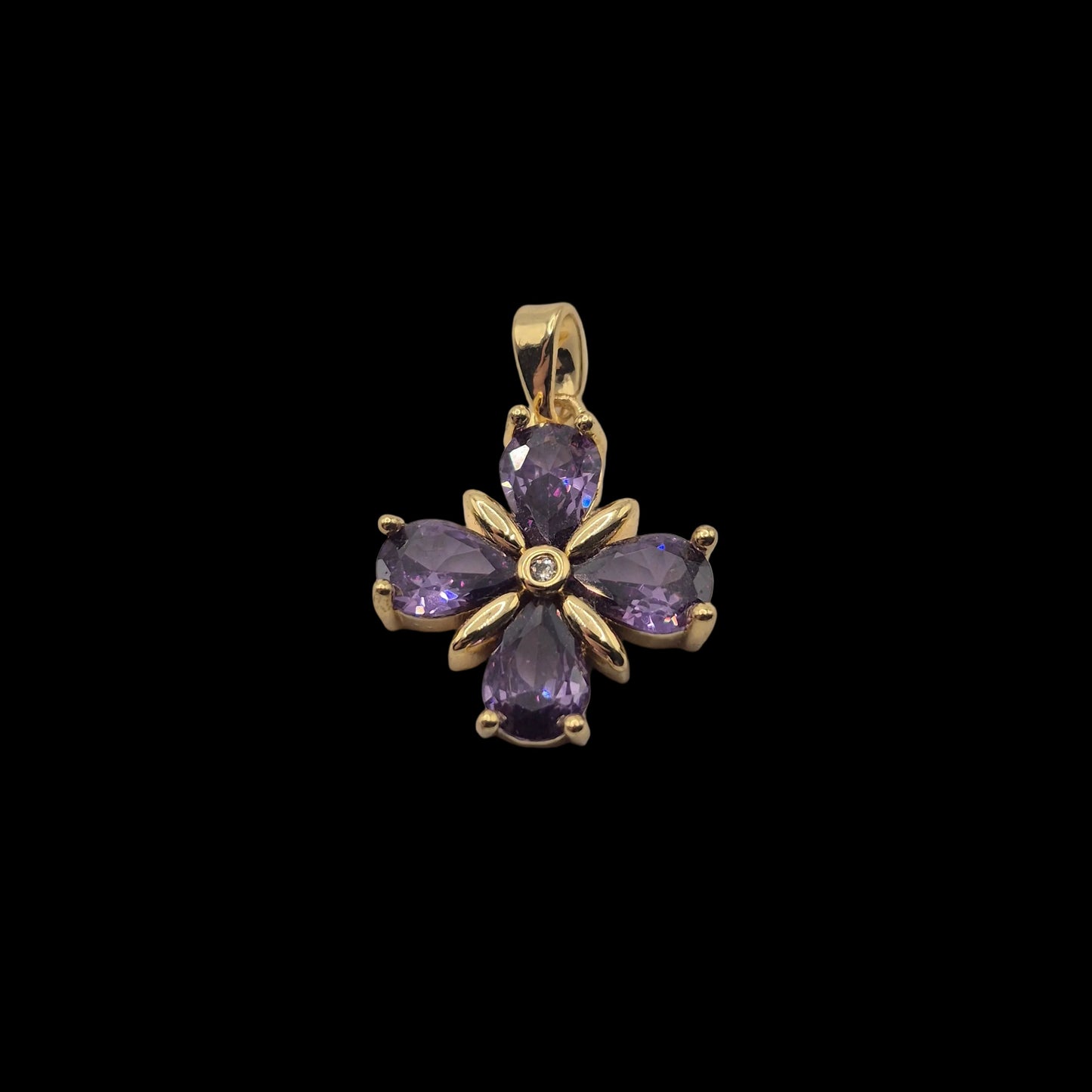 Purple Shamrock Clover Charm