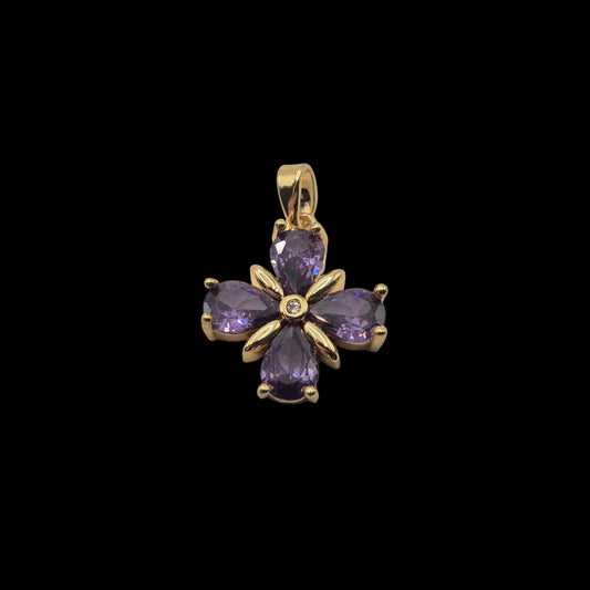 Purple Shamrock Clover Charm